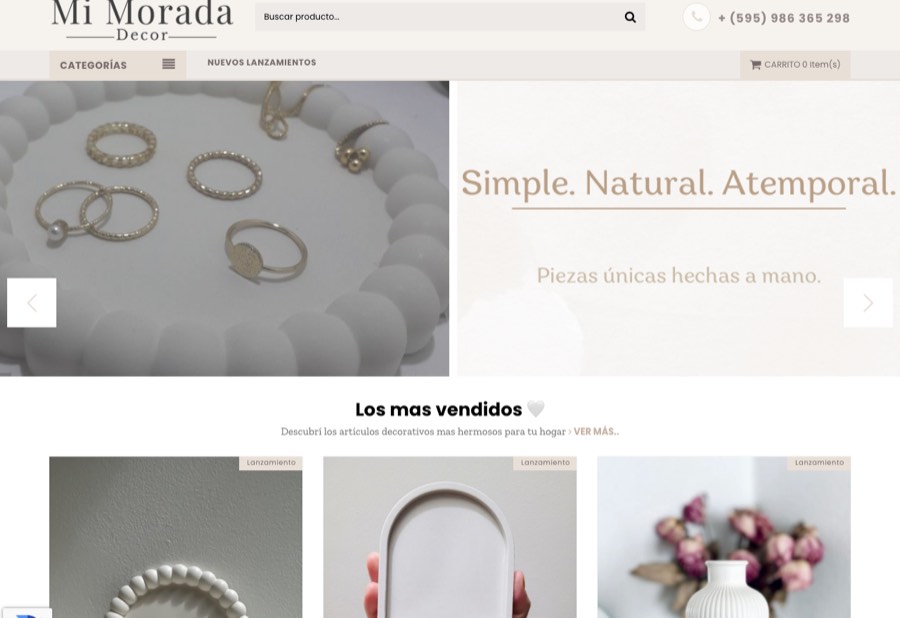 Tienda online de Mi Morada Decor hecha con MaxTiendas